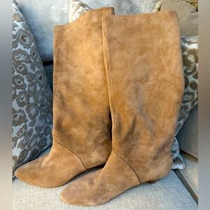 Silent D | Tinglet | Knee High Suede Boots | Kitten Heel | Tan | NWOB | 39